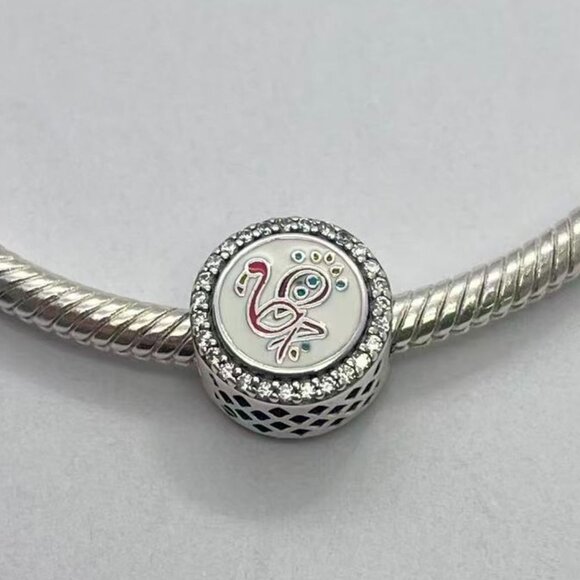 Pandora Nassau Logo Flamingo Charm - Picture 1 of 3
